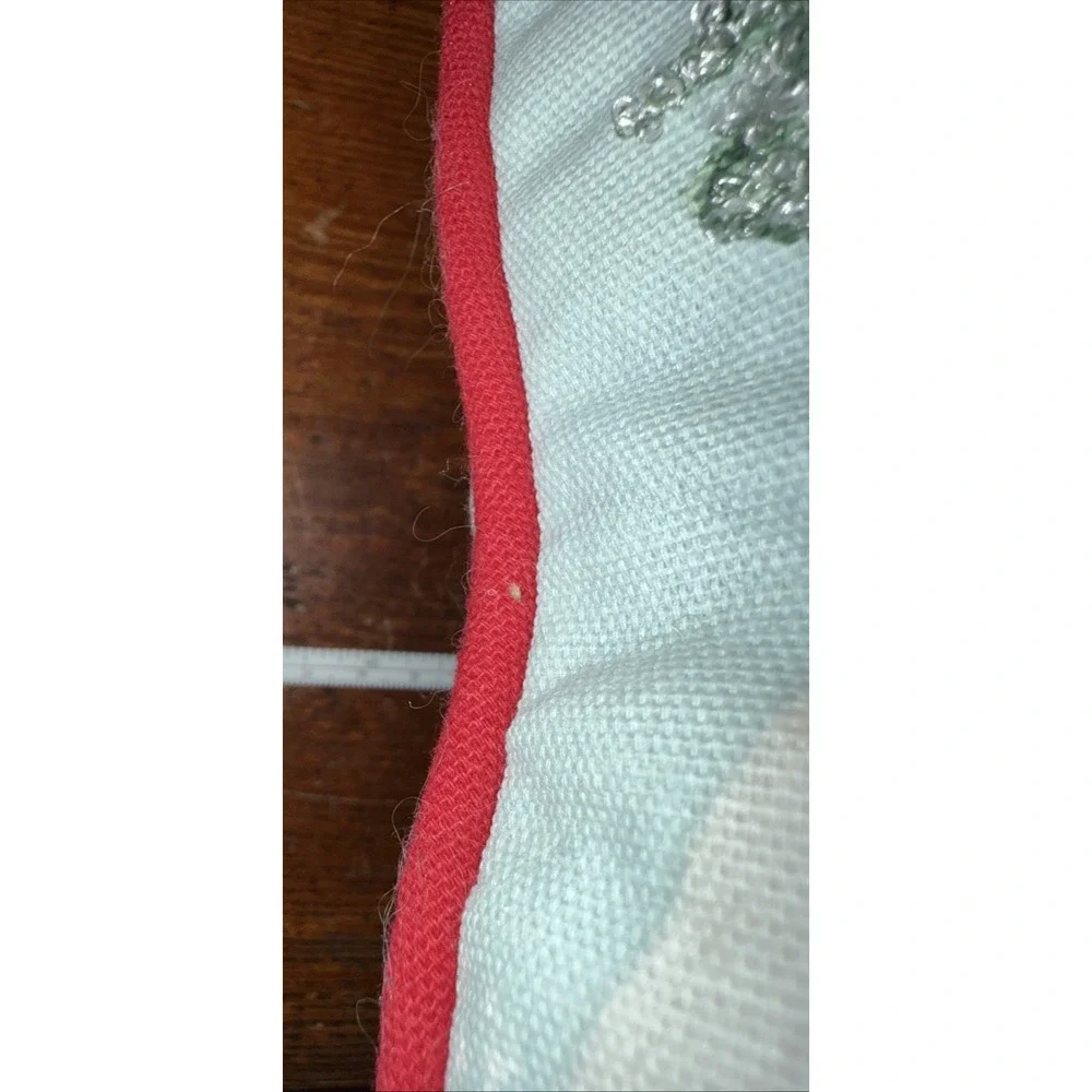 Decorative Pillow Red Truck in Snow‎ with Christmas Tree embroidered